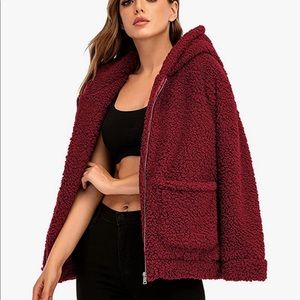 Women’s Fleece Fuzzy Faux Shearling Zipper Hoodie